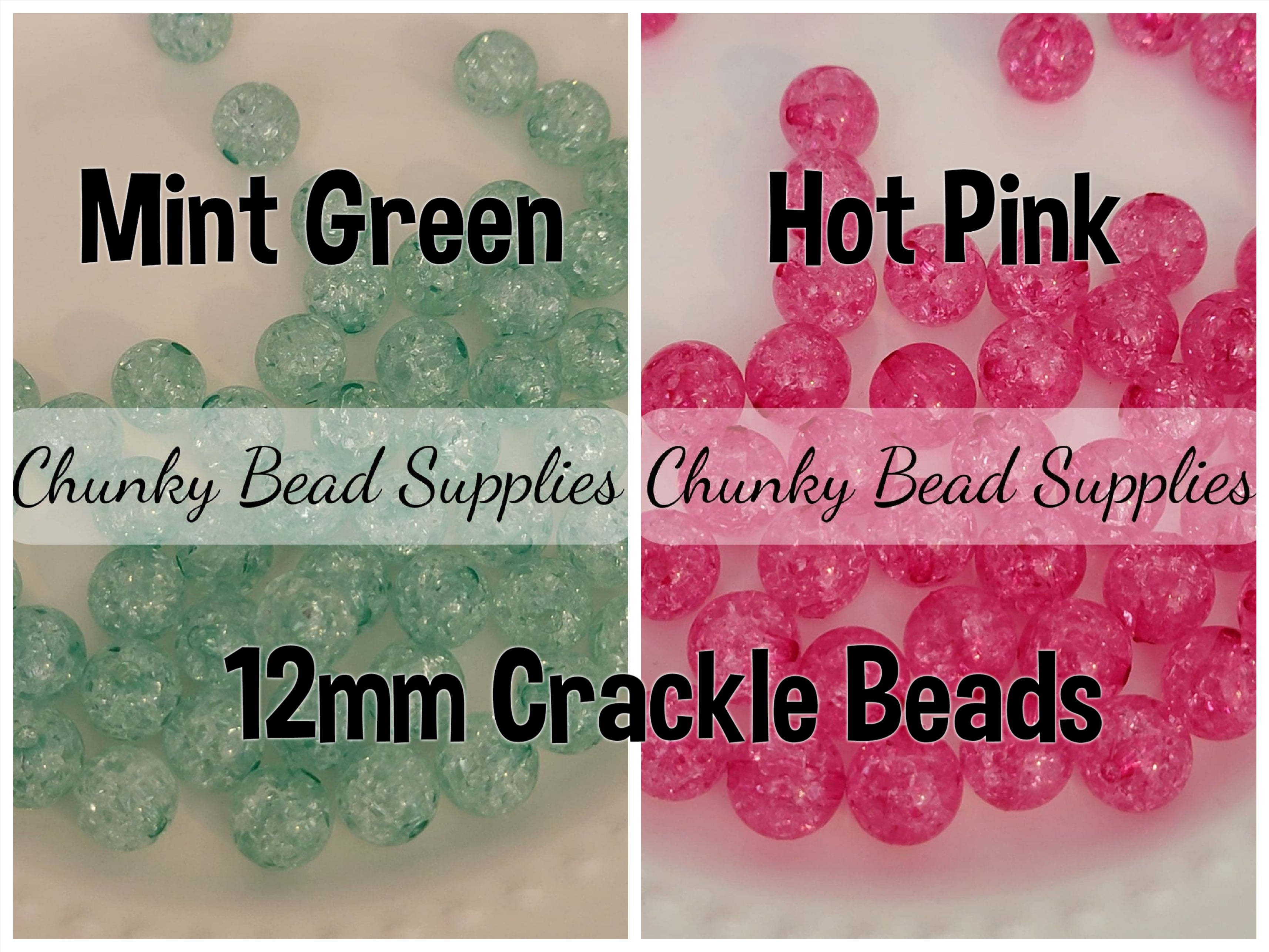 Kawaii Beads, 12mm Bubblegum Crackle Beads