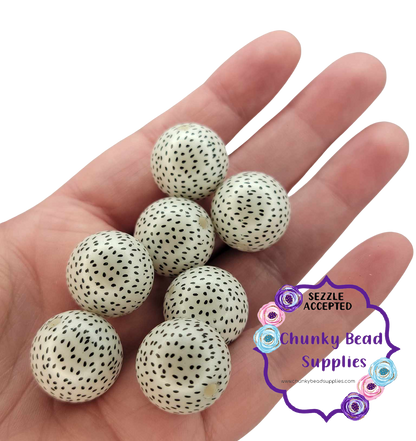 20mm "Watermelon Seed" Printed Chunky Bubblegum Beads