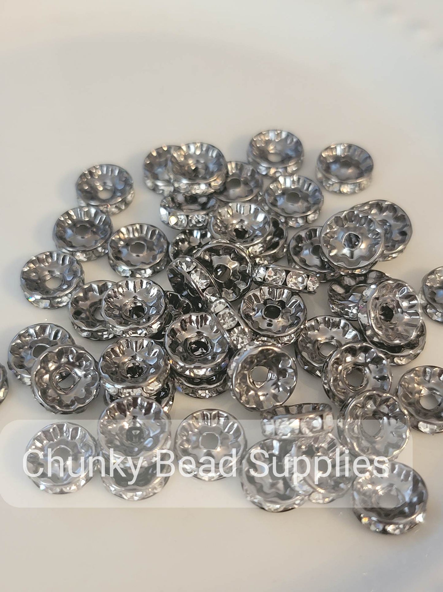 Espaciadores de diamantes de imitación de bronce de 10 mm
