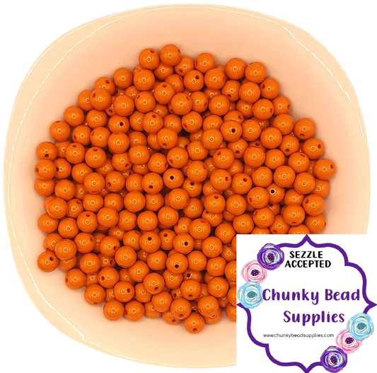 Perles acryliques solides « Orange brûlée » de 12 mm, fournitures de perles chunky CBS, perles gumball, perles bubblegum chunky