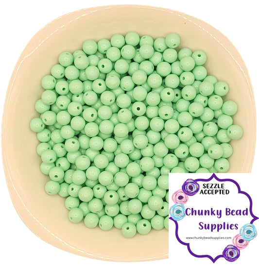 Perles acryliques solides « Vert menthe » de 12 mm, fournitures de perles CBS Chunky, perles Gumball, perles Bubblegum chunky