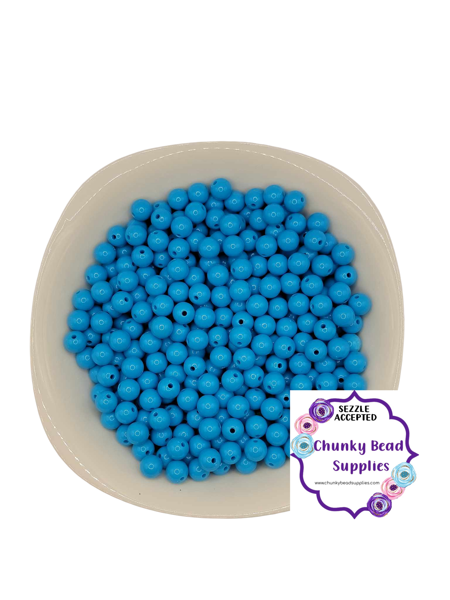 12mm “Aqua” Solid Acrylic Beads, CBS Chunky Bead Supplies, Gumball Beads, Chunky Bubblegum Beads