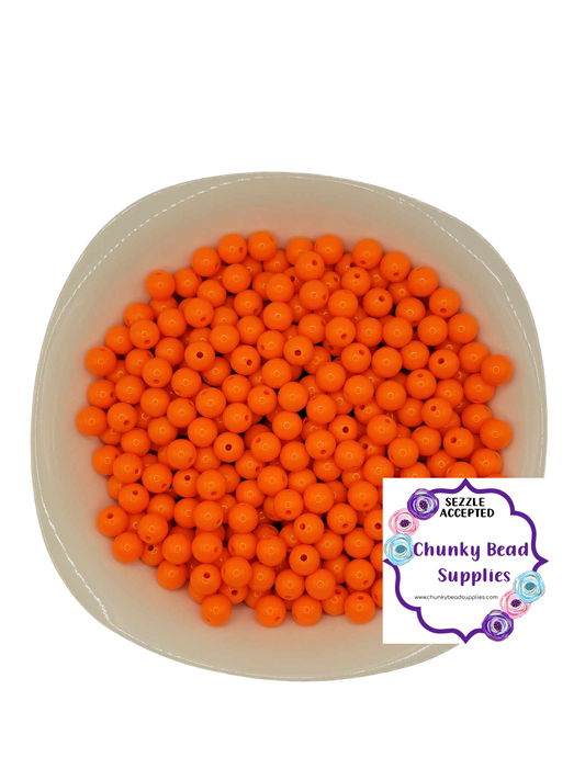 Perles acryliques solides « Orange » de 12 mm, fournitures de perles CBS Chunky, perles Gumball, perles Bubblegum chunky