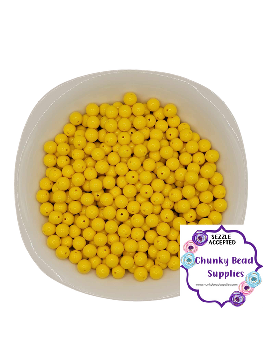 12mm “Sunflower Yellow” Solid Acrylic Beads, CBS Chunky Bead Supplies, Gumball Beads, Chunky Bubblegum Beads