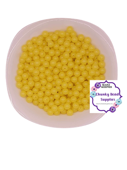 Cuentas acrílicas de gelatina "amarillas" de 12 mm