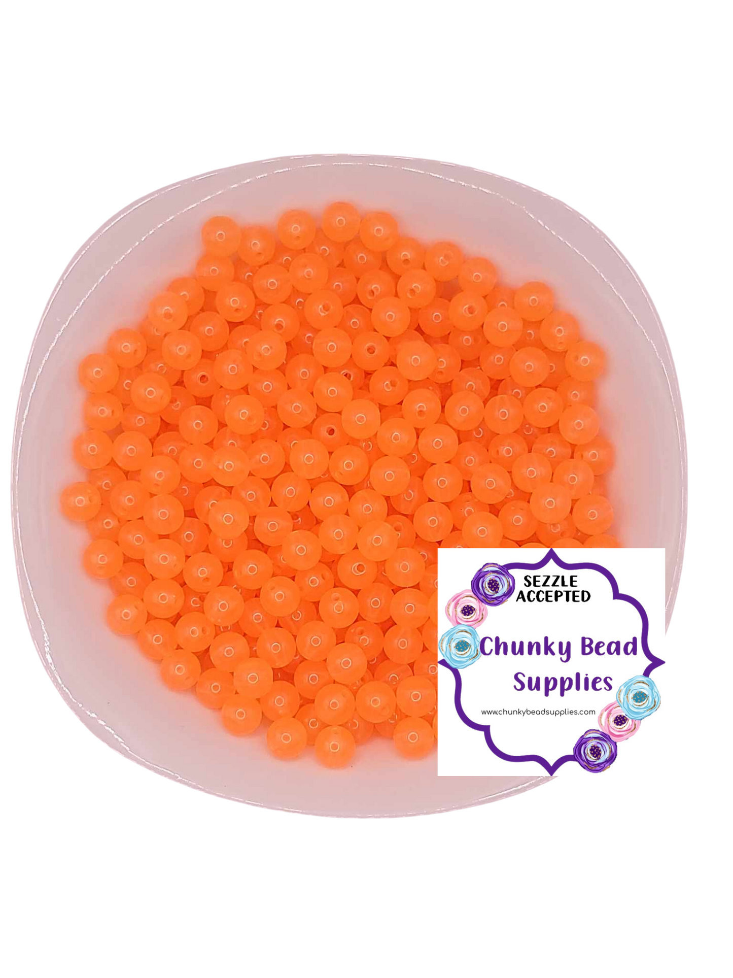 Perles de bubblegum épaisses en gelée « orange » de 12 mm