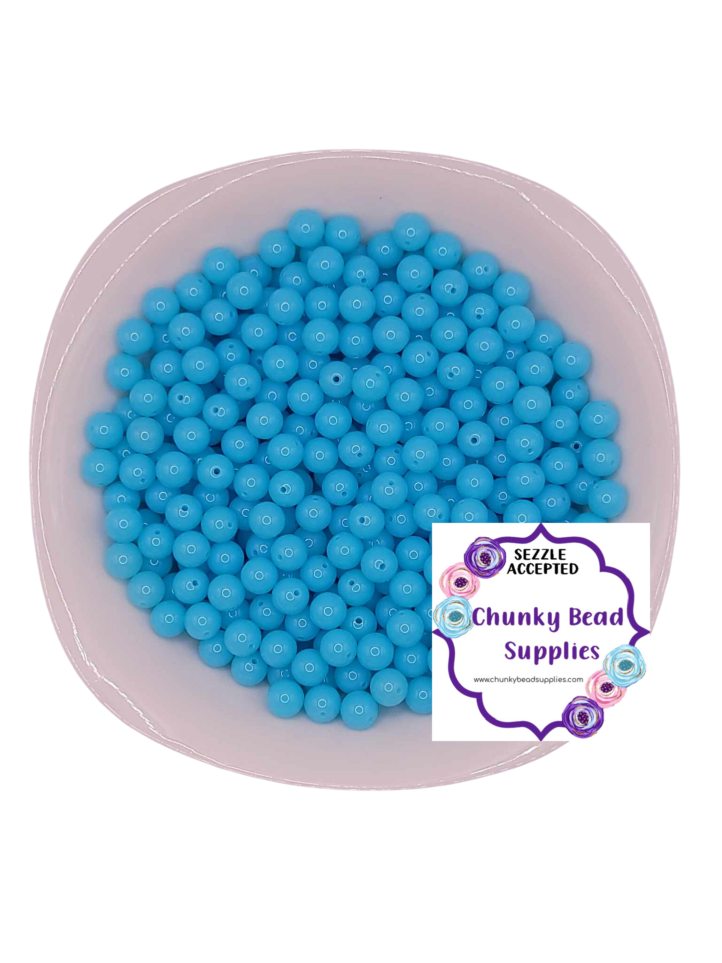 Cuentas acrílicas de gelatina "azul" de 12 mm