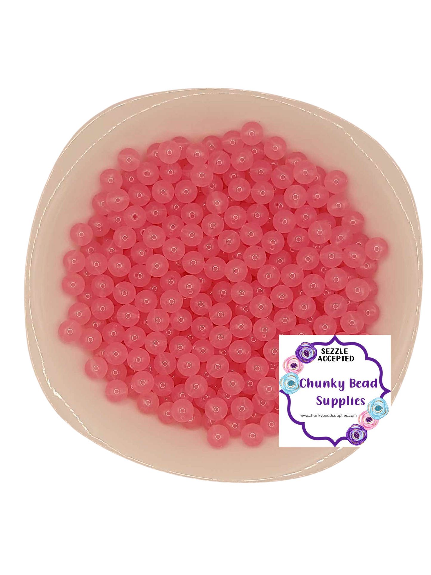 Perles acryliques gelées « Rose Bubblegum » de 12 mm