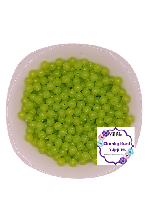 12mm "Lime Green" Jelly Acrylic Beads