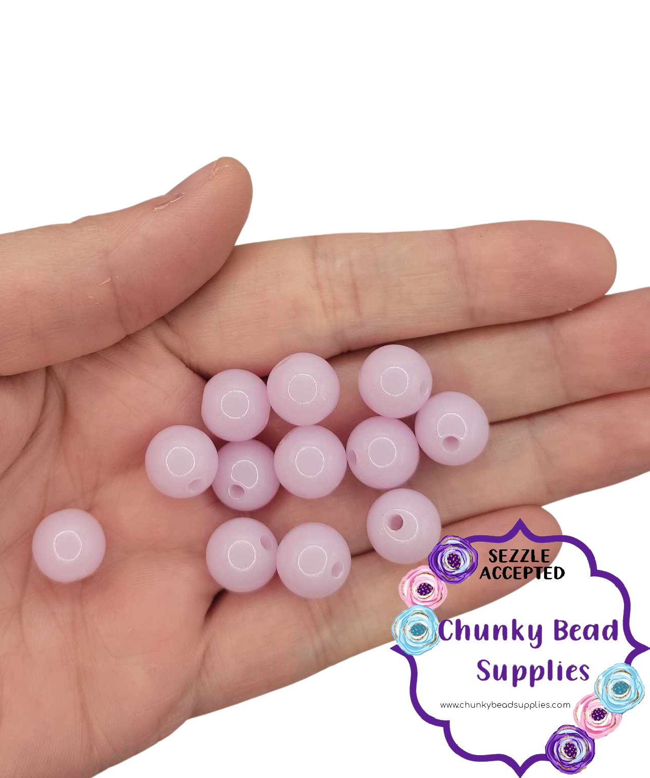 Perles de bubblegum épaisses en gelée « violet clair » de 12 mm