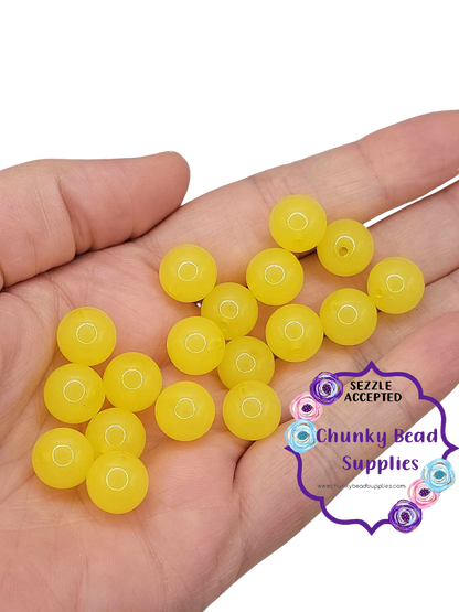 Perles acryliques gelées « jaunes » de 12 mm