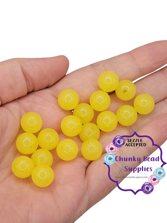 Cuentas acrílicas de gelatina "amarillas" de 12 mm