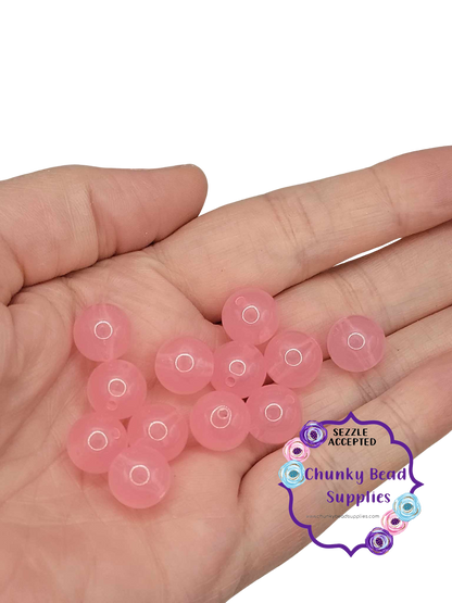 12mm "Bubblegum Pink" Jelly Acrylic Beads