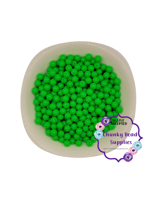 Perles de bubblegum épaisses néon « vertes » de 12 mm