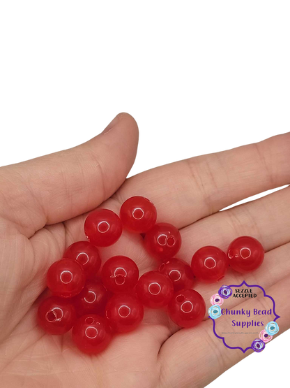 Perles acryliques gelées « rouges » de 12 mm