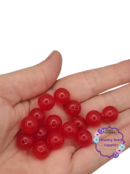 Perles acryliques gelées « rouges » de 12 mm