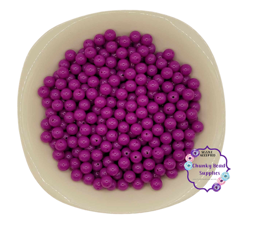 12mm "Purple" Neon Solid Chunky Bubblegum Beads