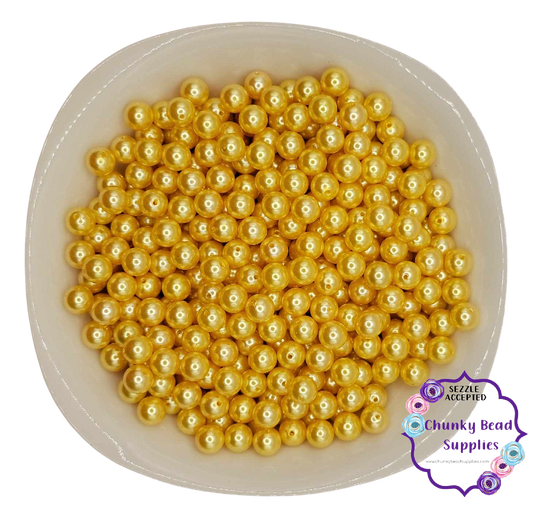 12mm “Golden Yellow” Acrylic Pearl Beads
