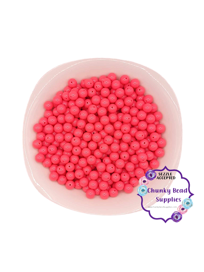 Perles de bubblegum épaisses néon « rose vif » de 12 mm
