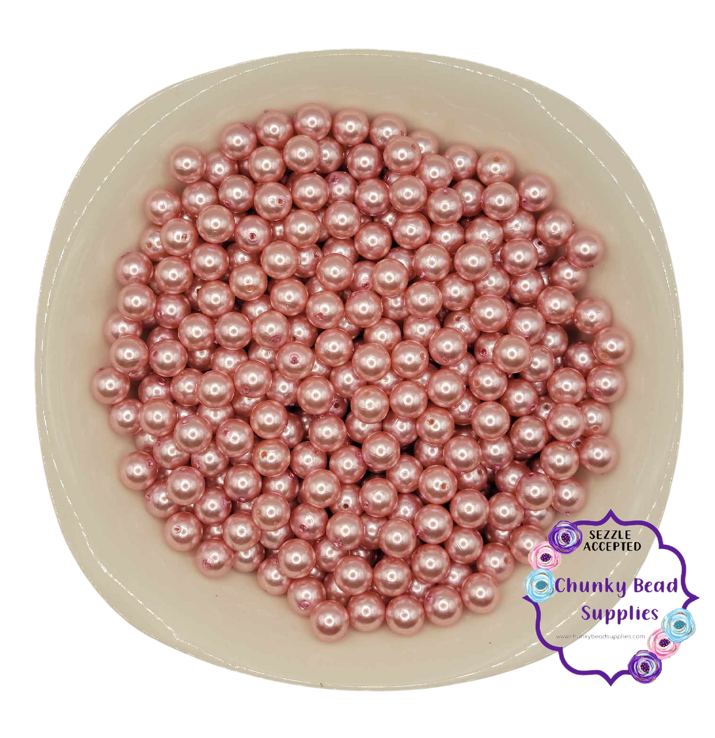 Perlas acrílicas "rosa ballet" de 12 mm