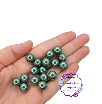 12mm “Teal Green” Acrylic Pearls