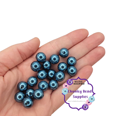 Perles Acryliques "Bleu Sarcelle" 12mm