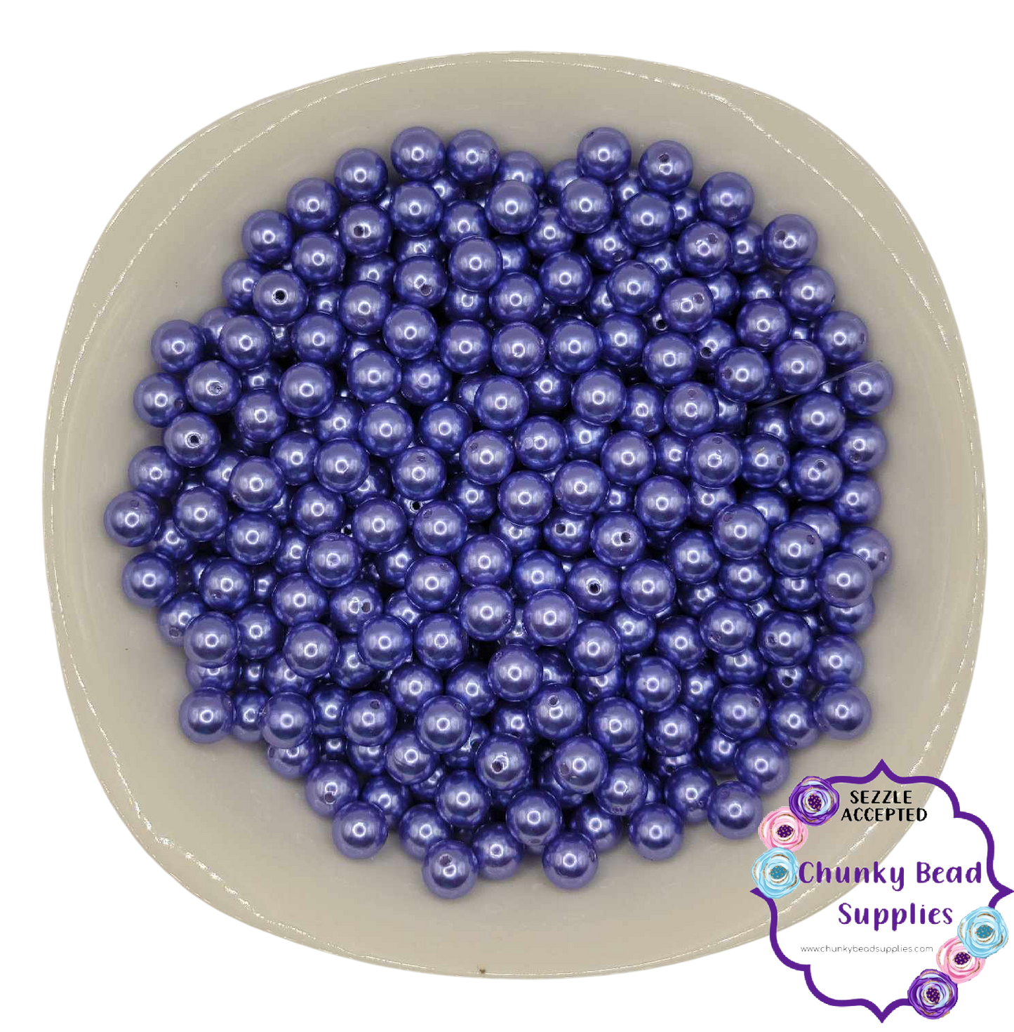 Perles Acryliques "Bleu Violet" 12mm