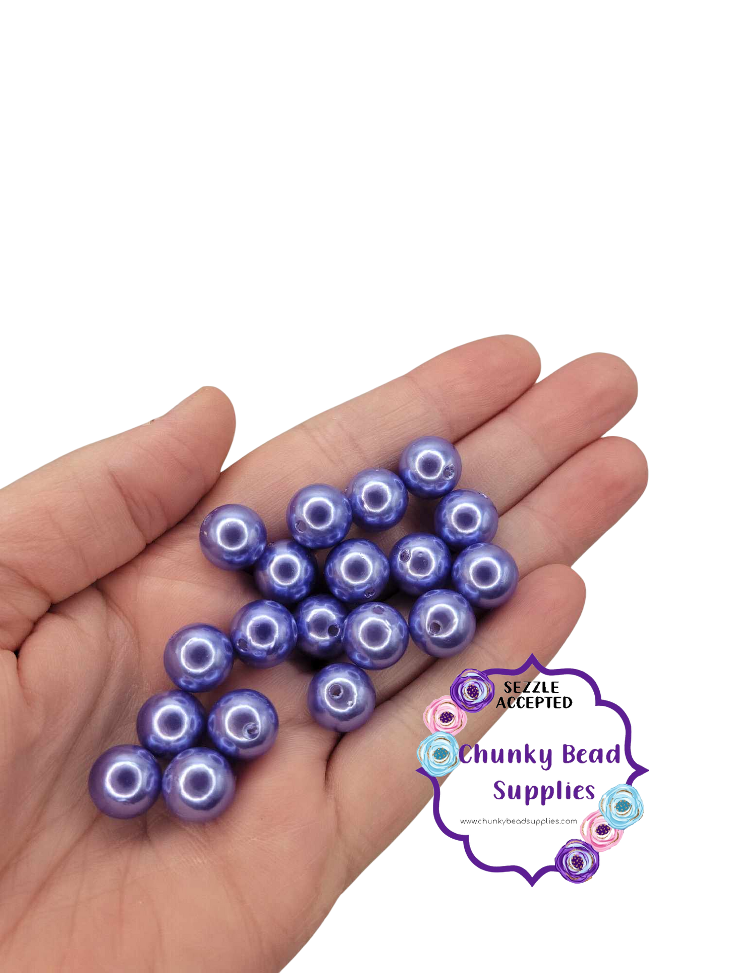 Perles Acryliques "Bleu Violet" 12mm