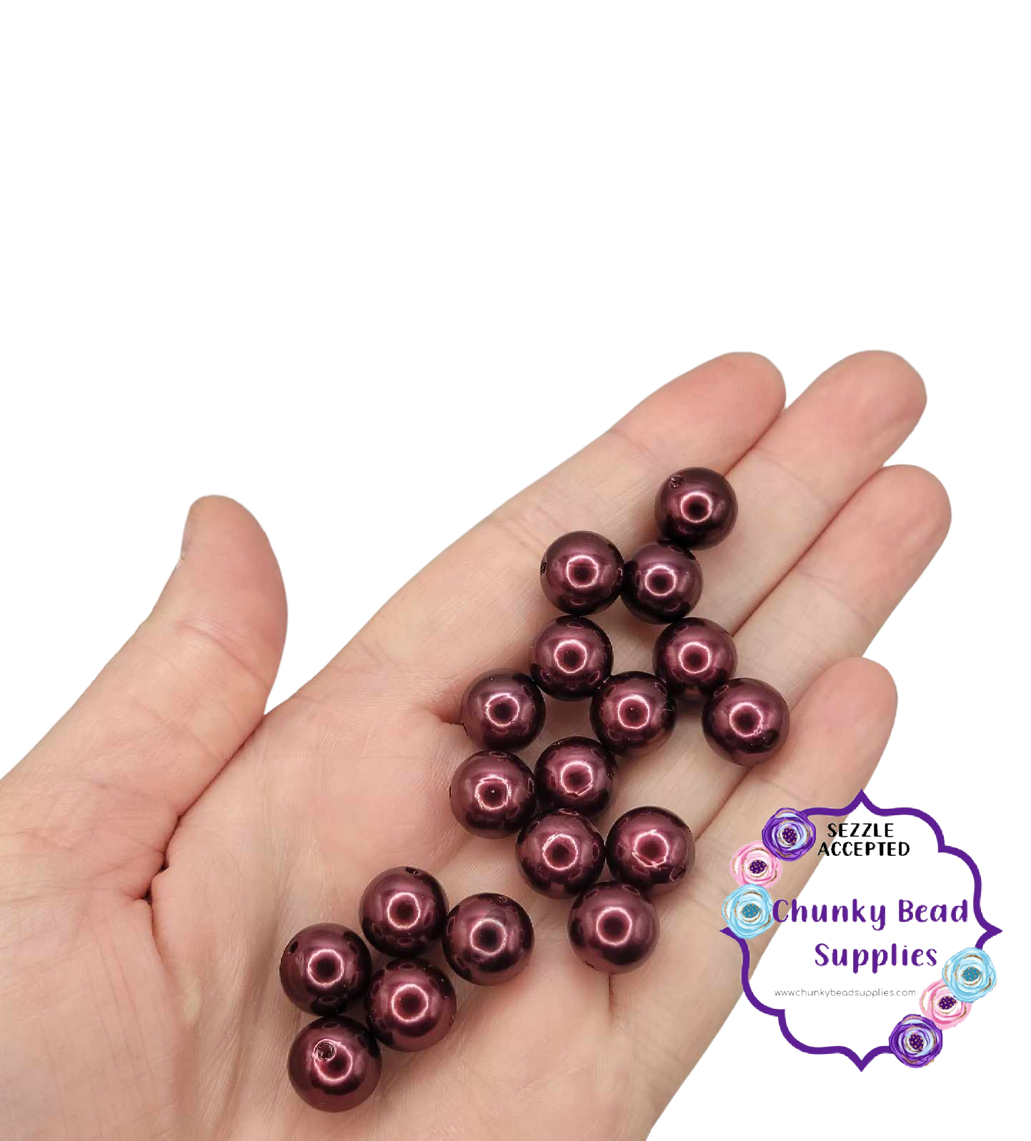 Perlas acrílicas "vino" de 12 mm