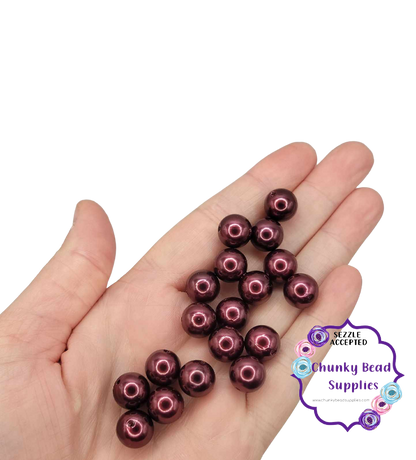 Perlas acrílicas "vino" de 12 mm
