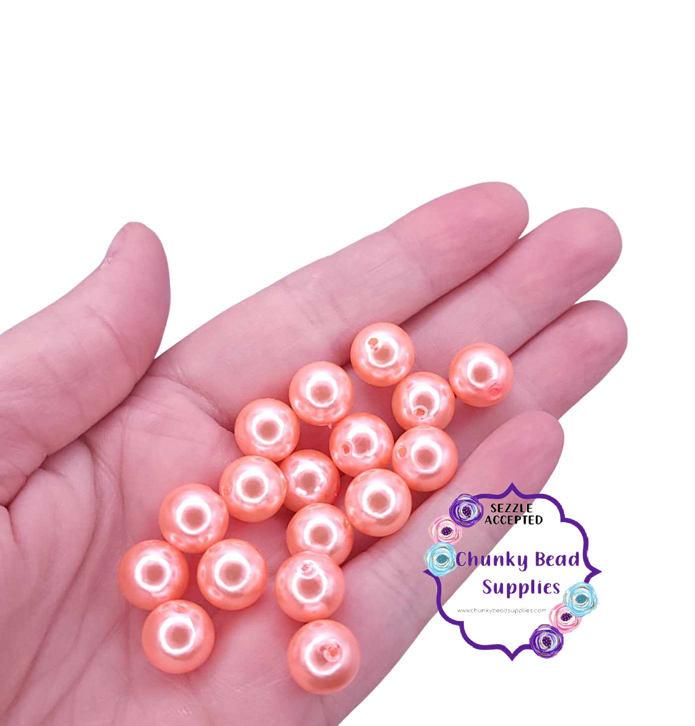 12mm "Watermelon Pink" Acrylic Pearls