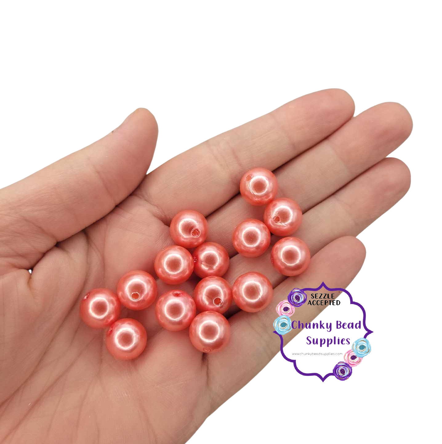 Perlas acrílicas "rosa fresa" de 12 mm