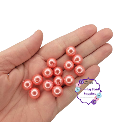Perlas acrílicas "rosa fresa" de 12 mm