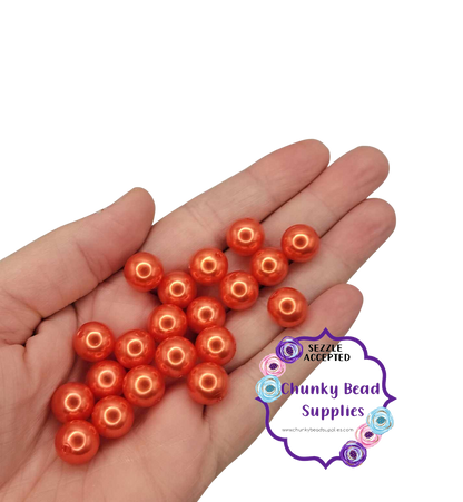 12mm "Orange" Acrylic Pearls
