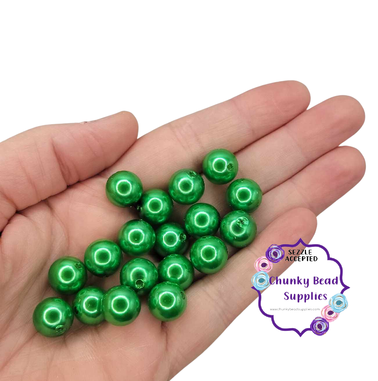 Perlas acrílicas "verdes" de 12 mm
