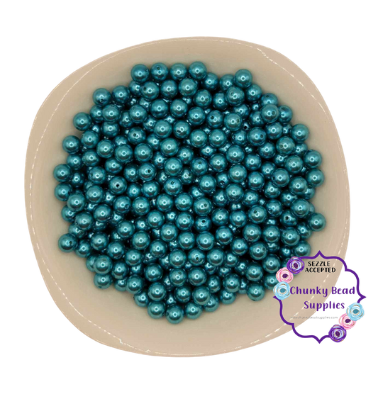 Cuentas de perlas acrílicas "verde azulado oscuro" de 12 mm