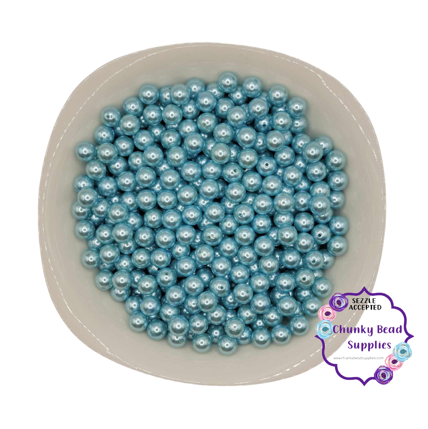 Cuentas de perlas acrílicas "azul campo" de 12 mm