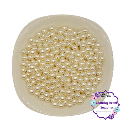 Perles acryliques « ivoire » de 12 mm