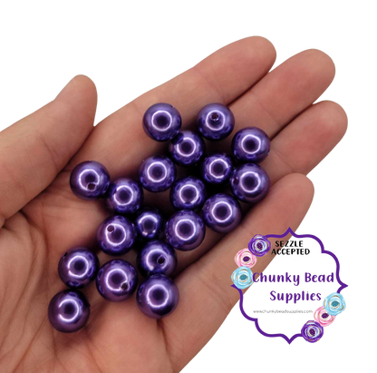 12mm “Dark Purple” Acrylic Pearl Beads