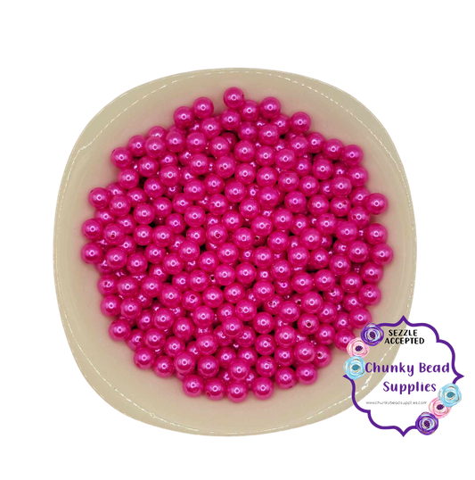 Cuentas de perlas acrílicas "rosa fuerte verdadero" de 12 mm