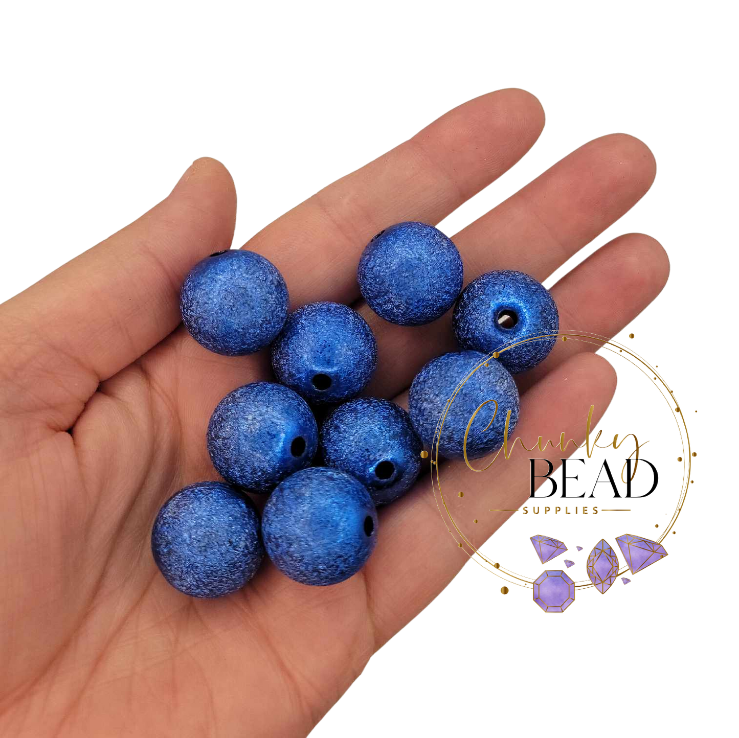 20mm "Dark Blue" Stardust Acrylic Beads