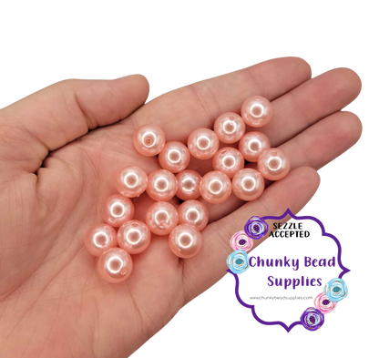 Perles acryliques « roses » de 12 mm