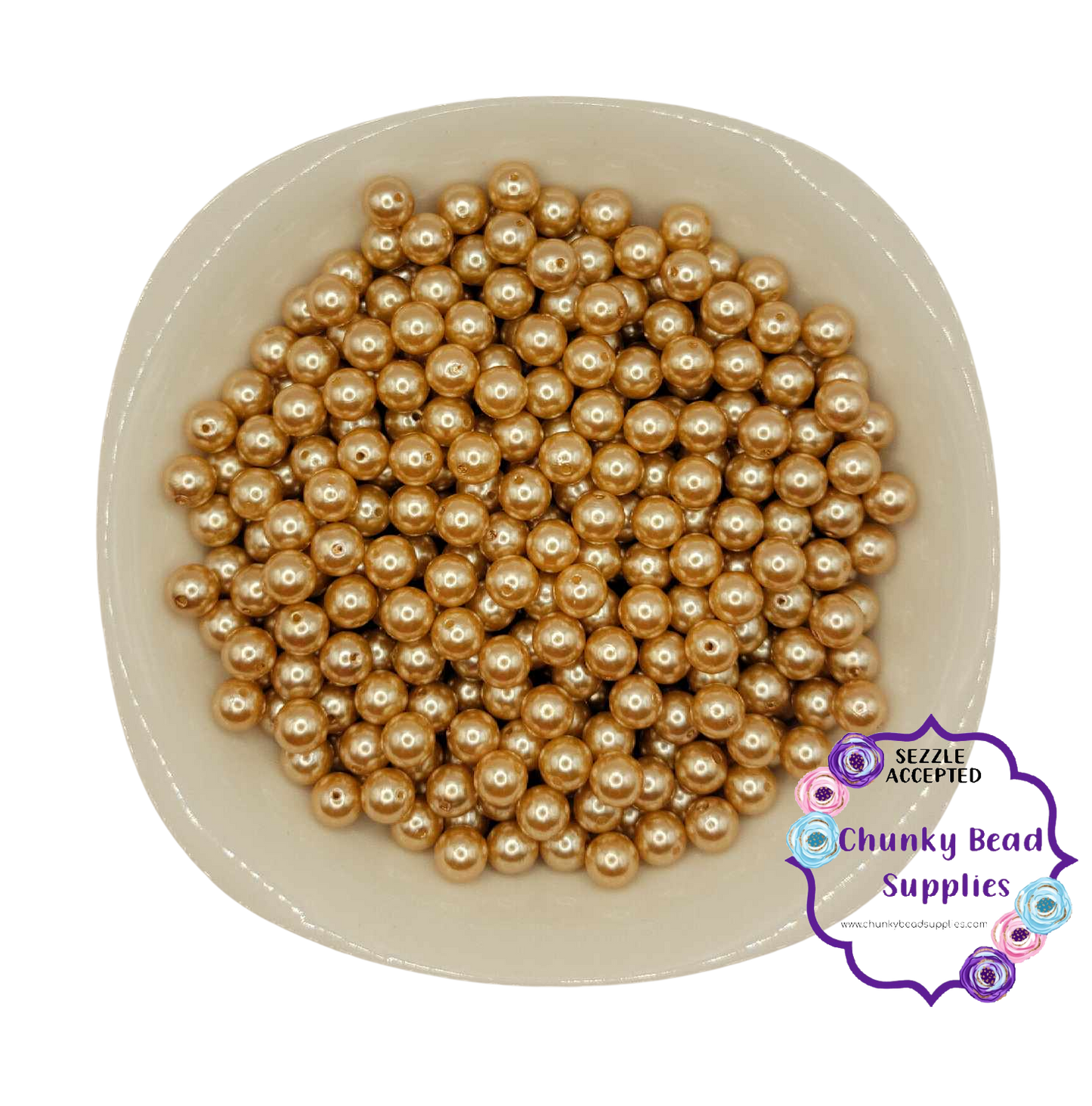 12mm “Champagne” Acrylic Pearl Beads