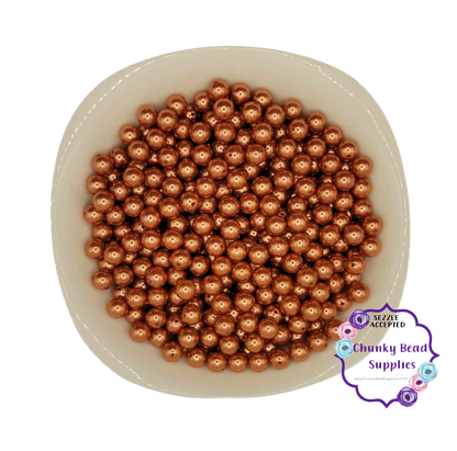 Perles acryliques « marron cuivré » de 12 mm