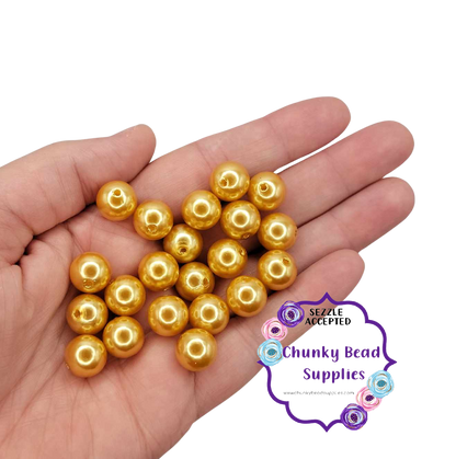 12mm “Gold” Acrylic Pearl Beads
