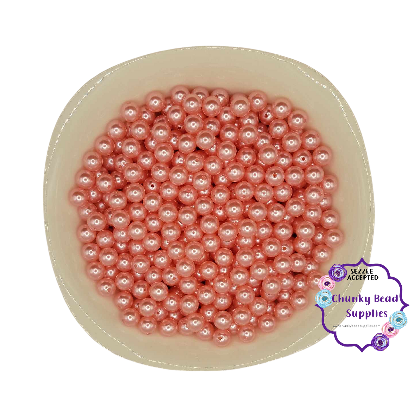 Perles acryliques « roses » de 12 mm