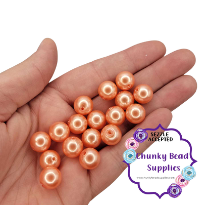 Perles acryliques « rose corail » de 12 mm