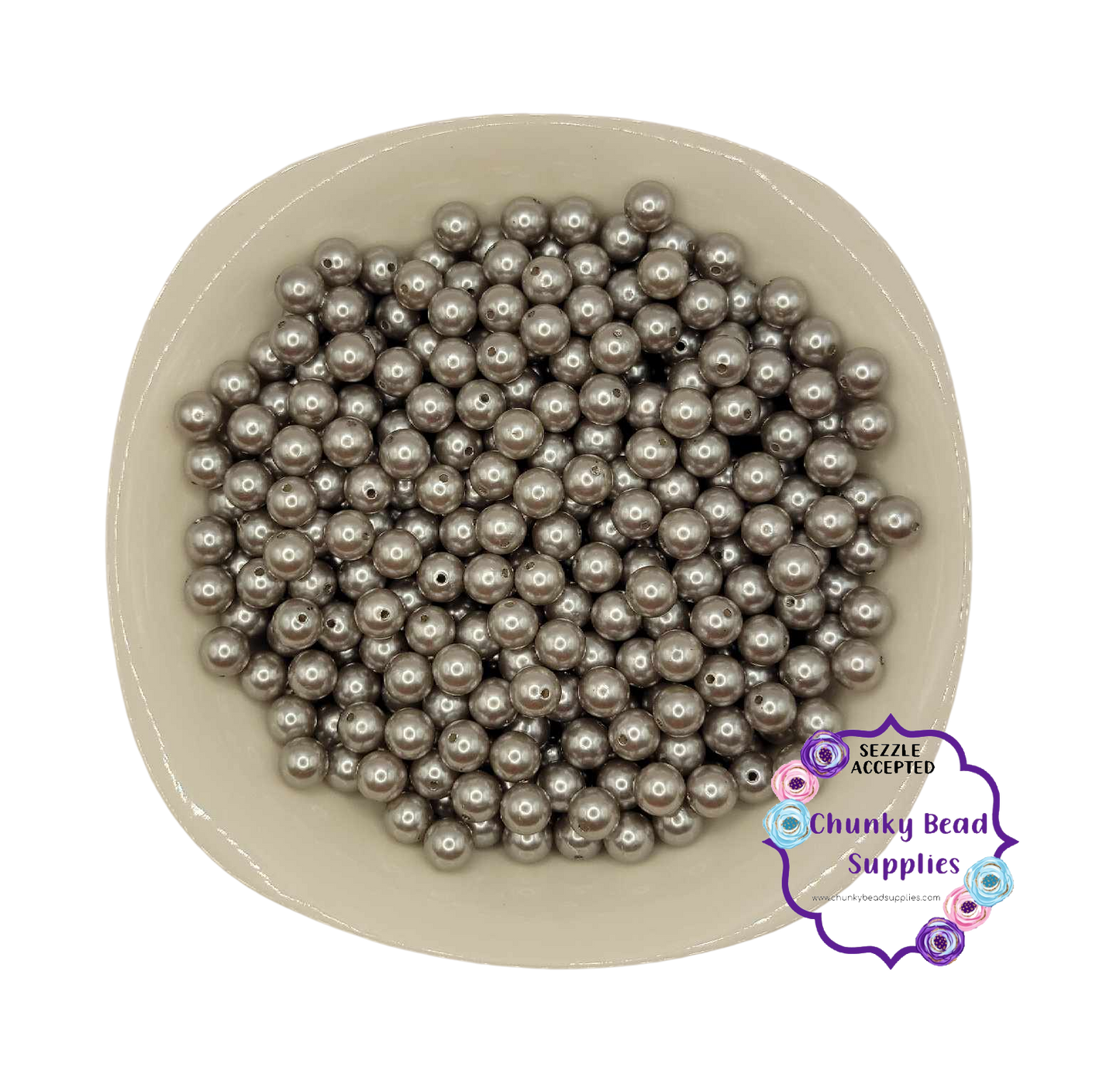 Perlas acrílicas "plateadas" de 12 mm