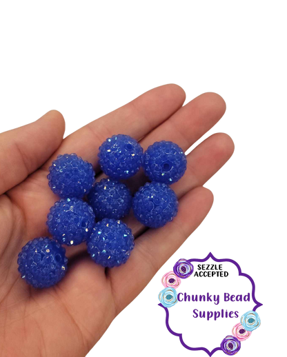 20mm "Royal Blue" Jelly Rhinestone Acrylic Beads