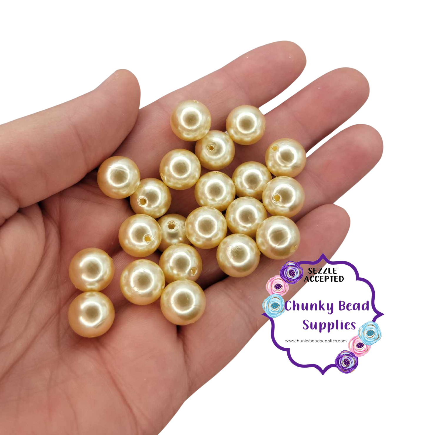Perlas acrílicas "beige" de 12 mm